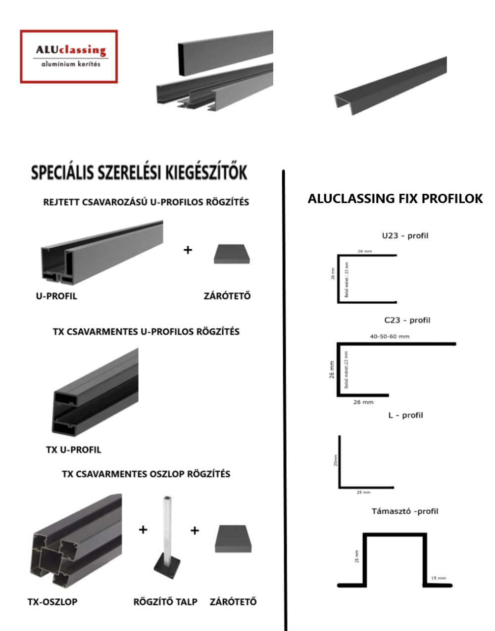 Alu kerítések gyorsan szerelhetőek