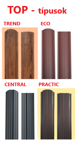 Top horizontal lemez kerítésléc Divatos antracit kerítés