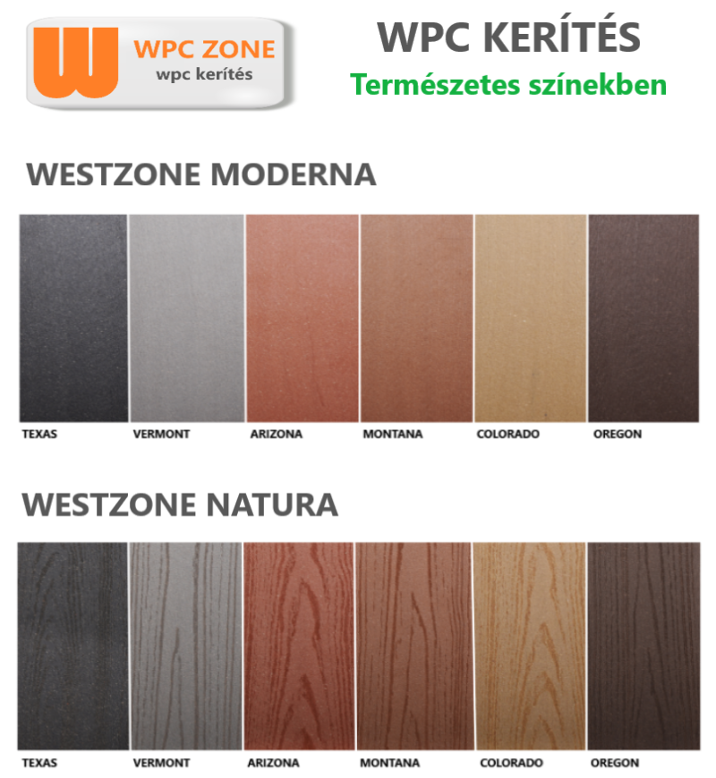 westzone wpc színskála nagy színválaszték
