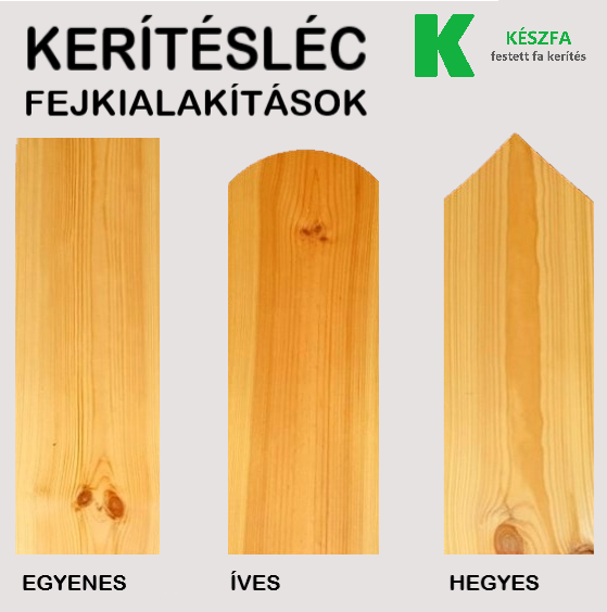 választható fa kerítésléc fejek fa kerítés minőségi faanyag védelemmel