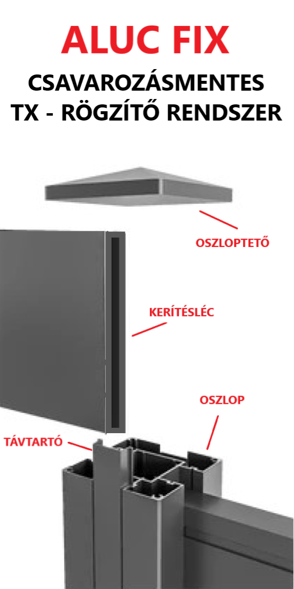 Csavarozásmentes rögzítésű alu kerítések egyszerű szerelésű alu kerítés