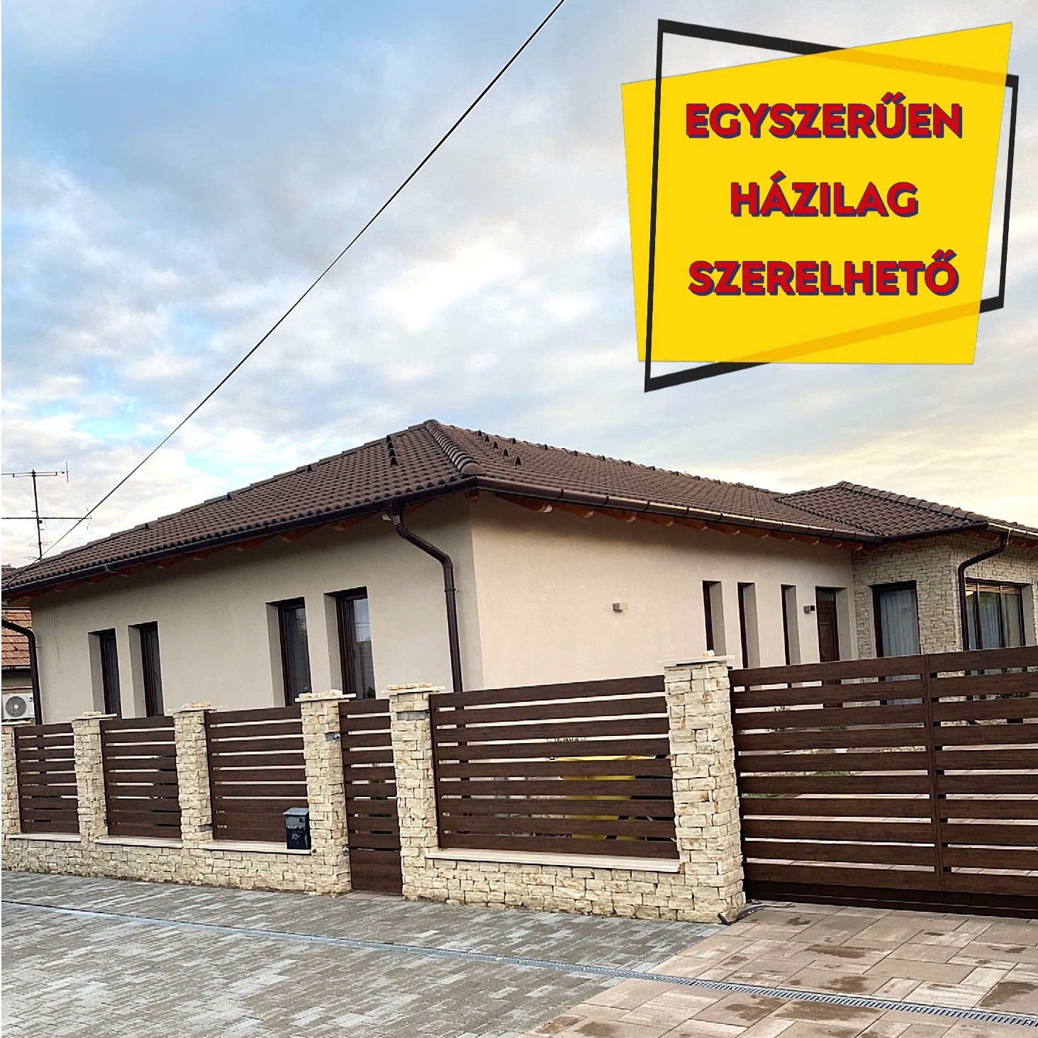 Házilag is telepíthető lemez kerítések vízszintes kivitelű lemez kerítés