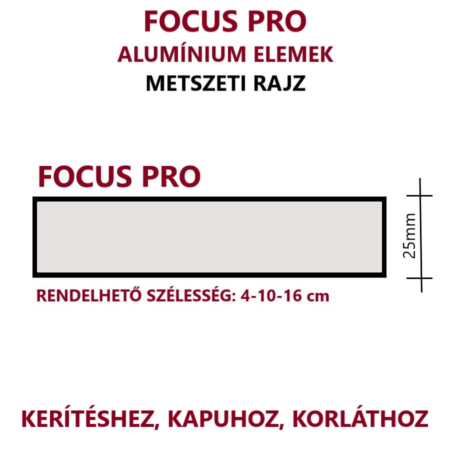 focus pro kerítésléc metszeti rajza