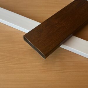 alumínium kerítésléc sötét tölgy színben