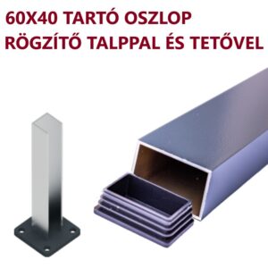 alumínium tartó oszlop lecsavarozható talppal