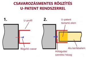 csavarozásmentes alumínium kerítéselem rögzítés
